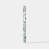 Jacobean Floral Big Pattern Teals op Cream iPhone Hoesje (Linkerkant)