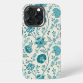 Jacobean Floral Big Pattern Teals op Cream iPhone Hoesje (Achterkant)