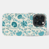 Jacobean Floral Big Pattern Teals op Cream iPhone Hoesje (Achterkant horizontaal)