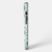 Jacobean Floral Big Pattern Teals op Cream iPhone Hoesje (Linkerkant)
