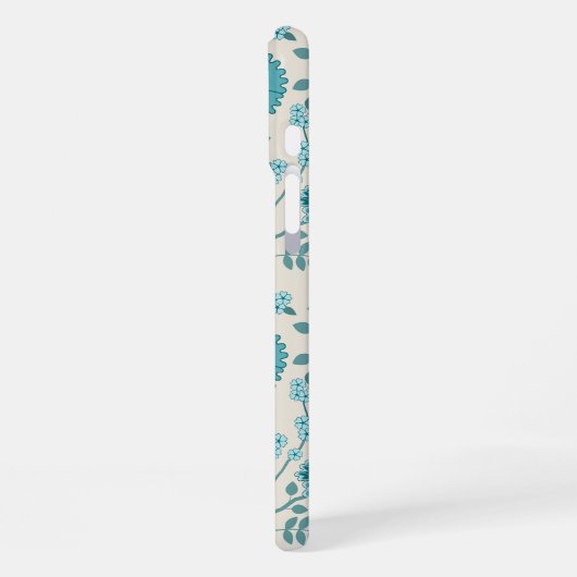 Jacobean Floral Big Pattern Teals op Cream iPhone Hoesje (Linkerkant)