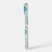 Jacobean Floral Big Pattern Teals op Cream iPhone Hoesje (Linkerkant)