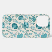 Jacobean Floral Big Pattern Teals op Cream iPhone Hoesje (Achterkant horizontaal)