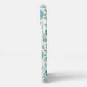 Jacobean Floral Big Pattern Teals op Cream iPhone Hoesje (Linkerkant)
