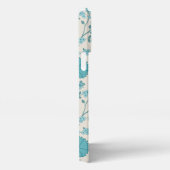 Jacobean Floral Big Pattern Teals op Cream iPhone Hoesje (Rechterkant)
