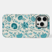 Jacobean Floral Big Pattern Teals op Cream iPhone Hoesje (Achterkant horizontaal)