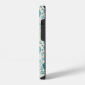 Jacobean Floral Big Pattern Teals op Cream iPhone Hoesje (Linkerkant)