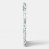 Jacobean Floral Big Pattern Teals op Cream iPhone Hoesje (Linkerkant)