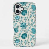 Jacobean Floral Big Pattern Teals op Cream iPhone Hoesje (Achterkant)