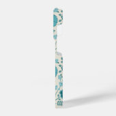 Jacobean Floral Big Pattern Teals op Cream iPhone Hoesje (Linkerkant)
