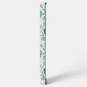 Jacobean Floral Big Pattern Teals op Cream Samsung Galaxy Hoesje (Linkerkant)