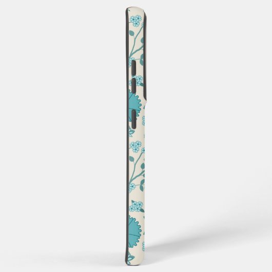 Jacobean Floral Big Pattern Teals op Cream Samsung Galaxy Hoesje (Rechterkant)
