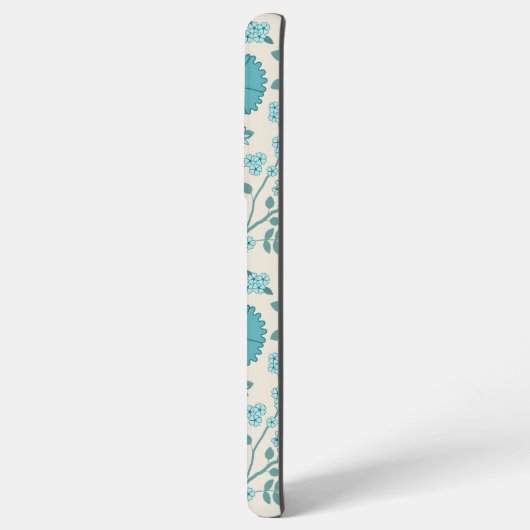 Jacobean Floral Big Pattern Teals op Cream Samsung Galaxy Hoesje (Linkerkant)