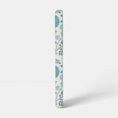Jacobean Floral Big Pattern Teals op Cream Samsung Galaxy Hoesje (Linkerkant)