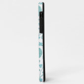 Jacobean Floral Big Pattern Teals op wit Case-Mate iPhone Case (Achterkant/links)