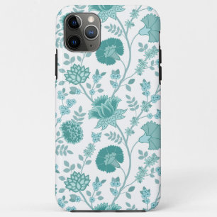 Jacobean Floral Big Pattern Teals op wit Case-Mate iPhone Case