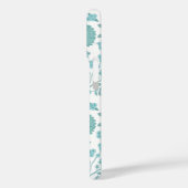 Jacobean Floral Big Pattern Teals op wit Case-Mate iPhone Case (Achterkant / Links)