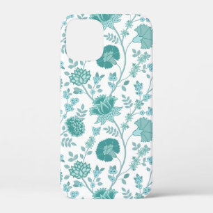 Jacobean Floral Big Pattern Teals op wit Case-Mate iPhone Case