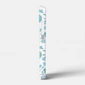 Jacobean Floral Big Pattern Teals op wit Case-Mate iPhone Case (Achterkant / Links)