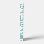 Jacobean Floral Big Pattern Teals op wit Case-Mate iPhone Case (Achterkant / Rechts)