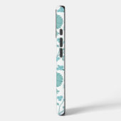Jacobean Floral Big Pattern Teals op wit Case-Mate iPhone Case (Achterkant / Links)