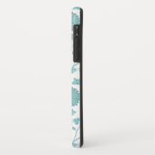 Jacobean Floral Big Pattern Teals op wit Case-Mate iPhone Case (Achterkant/links)
