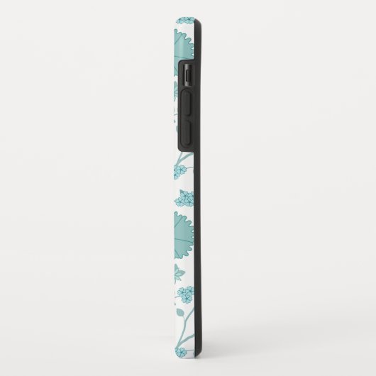 Jacobean Floral Big Pattern Teals op wit Case-Mate iPhone Case (Achterkant/links)