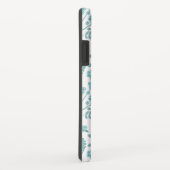 Jacobean Floral Big Pattern Teals op wit Case-Mate iPhone Case (Achterkant/rechts)