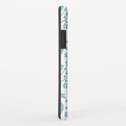 Jacobean Floral Big Pattern Teals op wit Case-Mate iPhone Case (Achterkant/rechts)