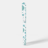 Jacobean Floral Big Pattern Teals op wit Case-Mate iPhone Case (Achterkant / Links)