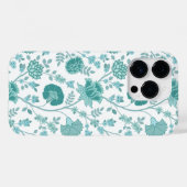 Jacobean Floral Big Pattern Teals op wit Case-Mate iPhone Case (Achterkant (horizontaal))