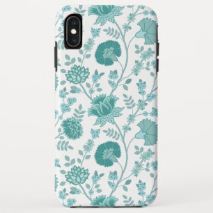 Jacobean Floral Big Pattern Teals op wit Case-Mate iPhone Case