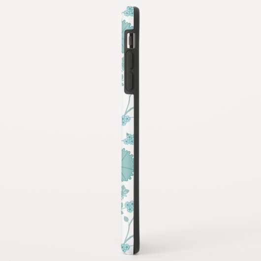 Jacobean Floral Big Pattern Teals op wit Case-Mate iPhone Case (Achterkant/links)