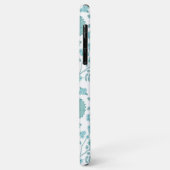 Jacobean Floral Big Pattern Teals op wit Case-Mate iPhone Case (Achterkant/links)