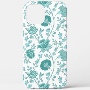Jacobean Floral Big Pattern Teals op wit Case-Mate iPhone Case