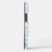 Jacobean Floral Big Pattern Teals op wit Case-Mate iPhone Case (Achterkant / Rechts)