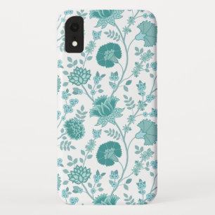 Jacobean Floral Big Pattern Teals op wit Case-Mate iPhone Case