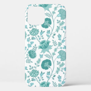 Jacobean Floral Big Pattern Teals op wit Case-Mate iPhone Case