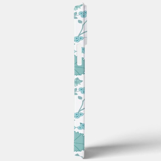 Jacobean Floral Big Pattern Teals op wit Case-Mate iPhone Case (Achterkant / Rechts)