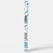 Jacobean Floral Big Pattern Teals op wit Case-Mate iPhone Case (Achterkant / Rechts)