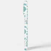 Jacobean Floral Big Pattern Teals op wit Case-Mate iPhone Case (Achterkant / Links)