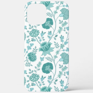 Jacobean Floral Big Pattern Teals op wit Case-Mate iPhone Case