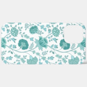 Jacobean Floral Big Pattern Teals op wit Case-Mate iPhone Case (Achterkant / Rechts)