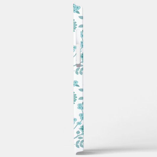 Jacobean Floral Big Pattern Teals op wit Case-Mate iPhone Case (Achterkant / Links)