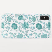Jacobean Floral Big Pattern Teals op wit Case-Mate iPhone Case (Achterkant (horizontaal))