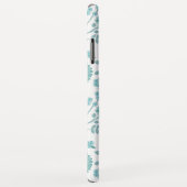Jacobean Floral Big Pattern Teals op wit Case-Mate iPhone Case (Achterkant/rechts)