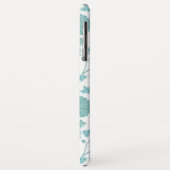 Jacobean Floral Big Pattern Teals op wit Case-Mate iPhone Case (Achterkant/links)