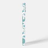 Jacobean Floral Big Pattern Teals op wit Case-Mate iPhone Case (Achterkant / Rechts)