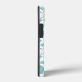 Jacobean Floral Big Pattern Teals op wit Case-Mate iPhone Case (Achterkant / Rechts)