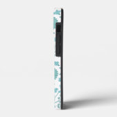 Jacobean Floral Big Pattern Teals op wit Case-Mate iPhone Case (Achterkant / Links)
